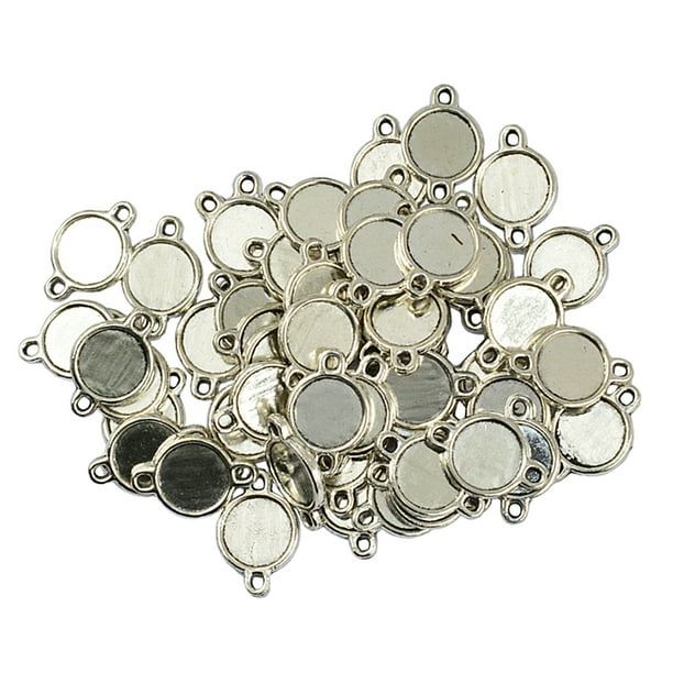 50x Stainless Steel Pendants Jewelry DIY Round Cabochon Blank Bezel Base Tray 50x Stainless Steel Pendants Jewelry DIY Round Cabochon Blank Bezel Base Tray